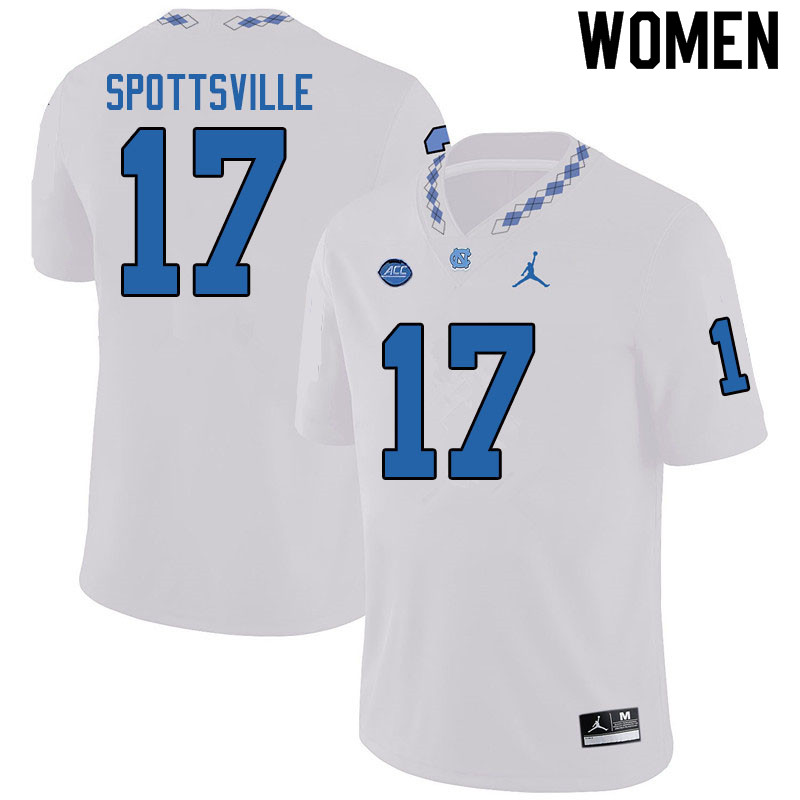 Jordan Brand Women #17 Welton Spottsville North Carolina Tar Heels College Football Jerseys Sale-Whi
